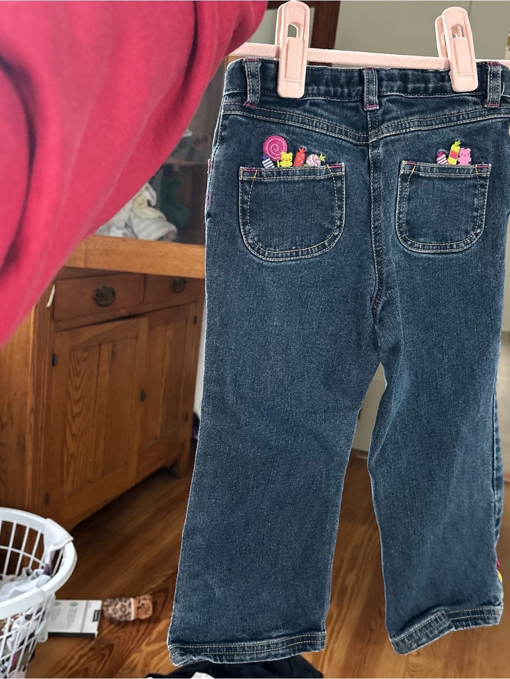 Y2k denim Girls' Dark Wash Embroidered Back-Pocket Jeans - Blue